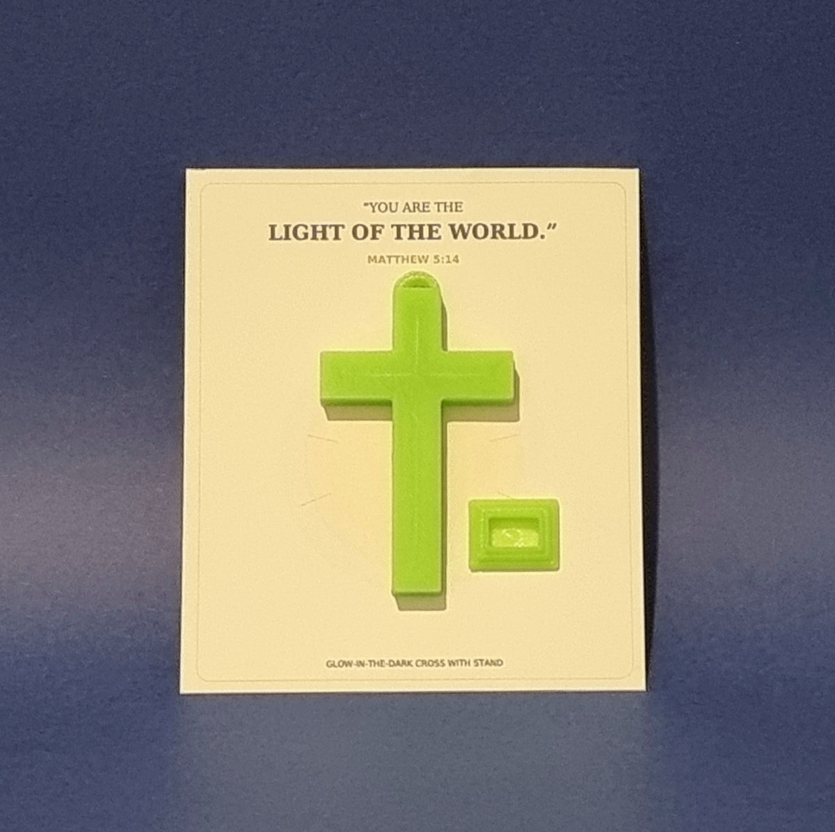 Glow-in-the-Dark Cross Ornament with Removable Base