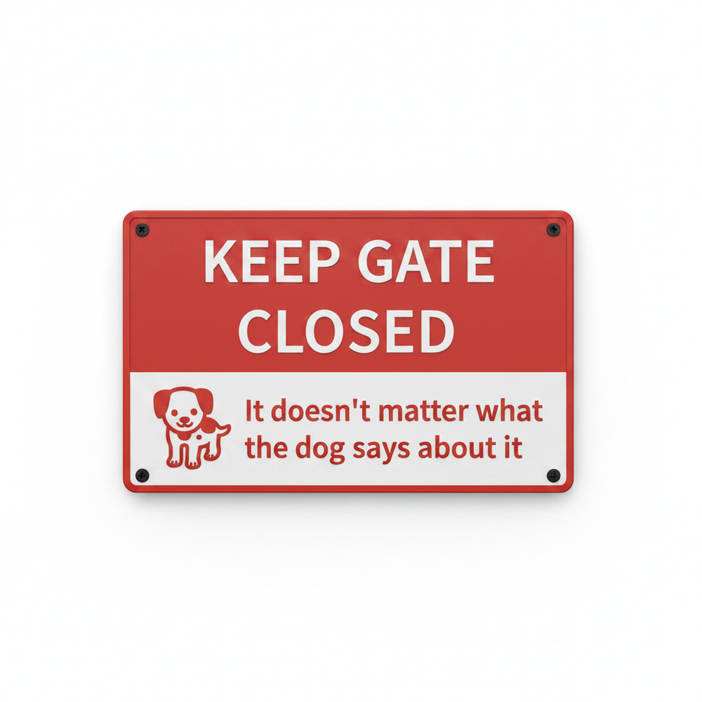 Keep Gate Closed - Dog