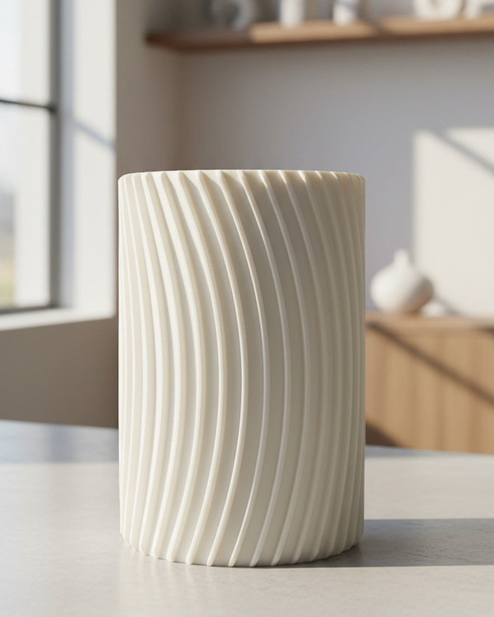 Modern Spiral Vase with Adjustable Flower Frog – Watertight 3D Printed Vase
