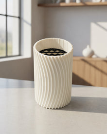 Modern Spiral Vase with Adjustable Flower Frog – Watertight 3D Printed Vase