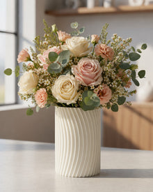 Modern Spiral Vase with Adjustable Flower Frog – Watertight 3D Printed Vase