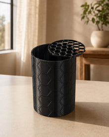Modern Hex Vase with Adjustable Flower Frog – Watertight 3D Printed Vase