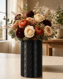 Modern Hex Vase with Adjustable Flower Frog – Watertight 3D Printed Vase